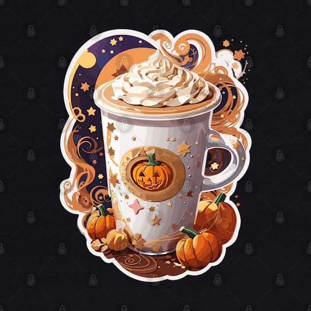 Pumpkin Spice Latte Art Funny Fall Autumn Coffee Drink Gift by norhan2000